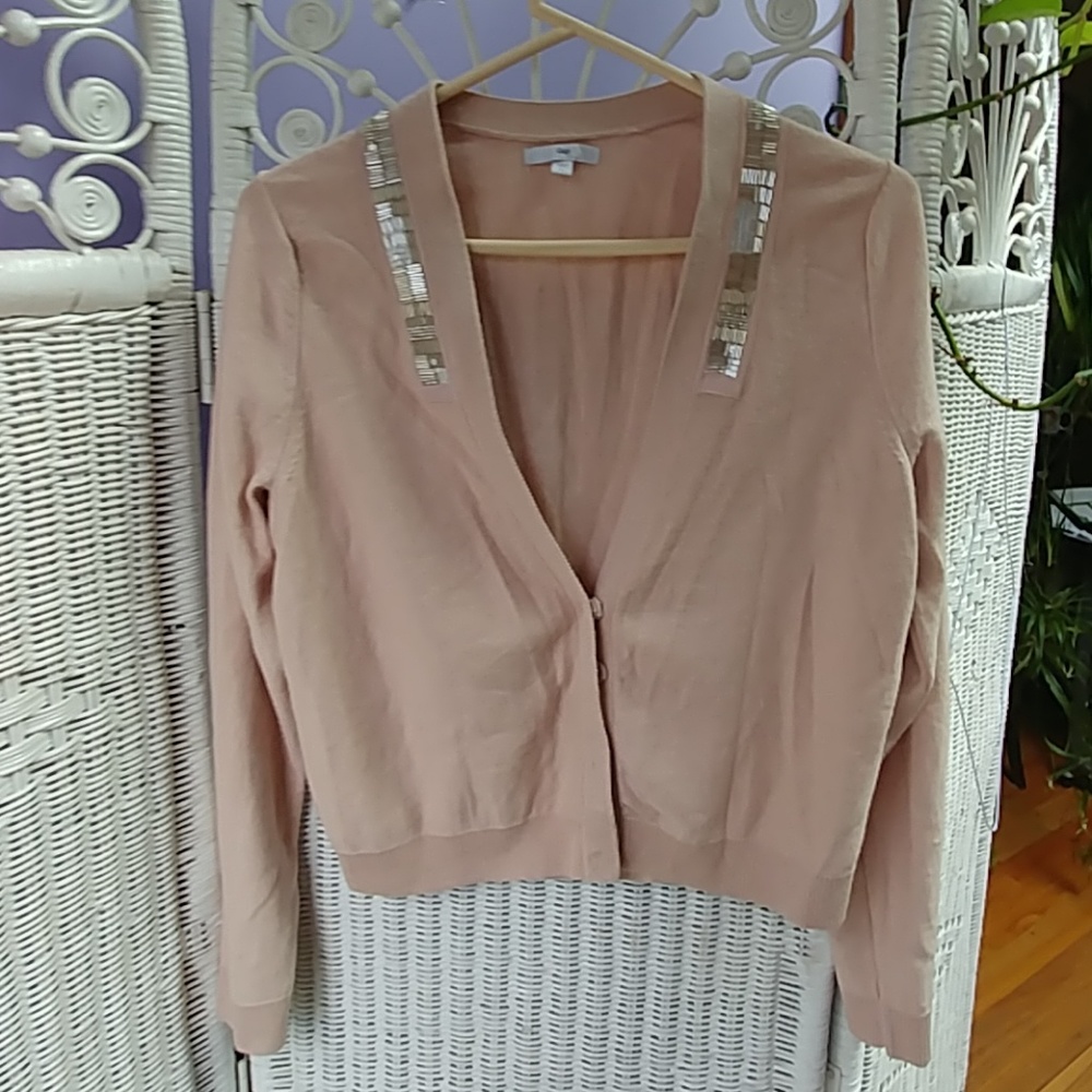 GAP sequin & bead trimmed cardigan